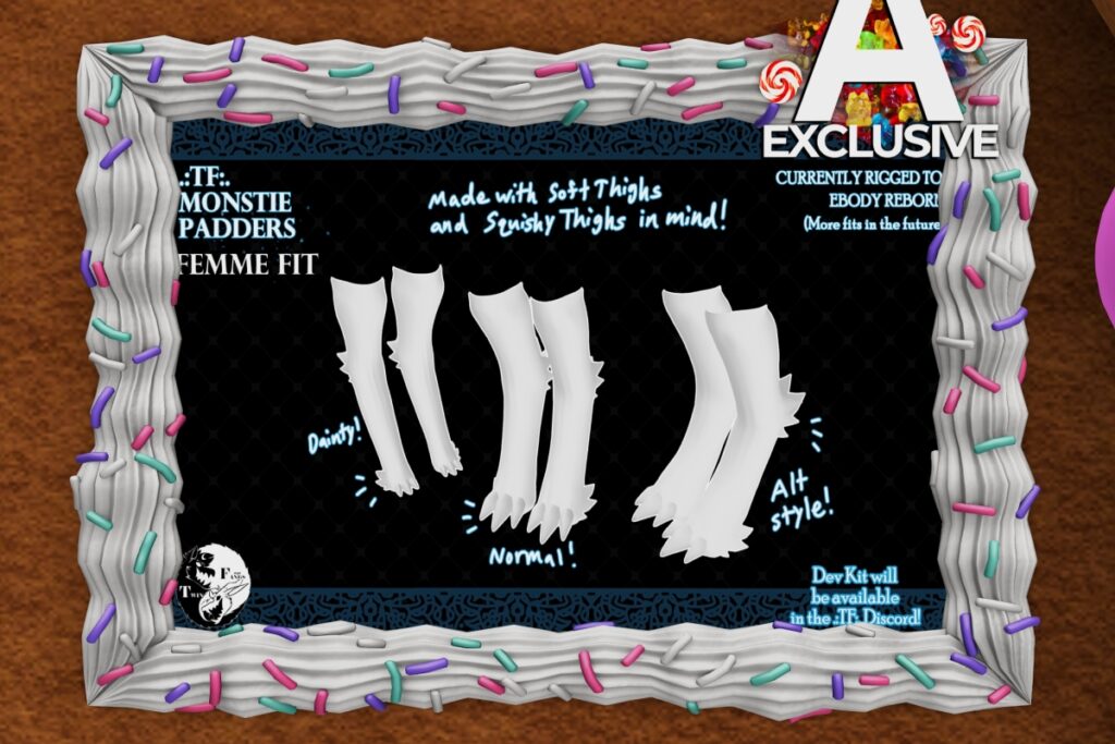 Monstie Padders Legs &amp; Feet - Reborn/+mods, L$750