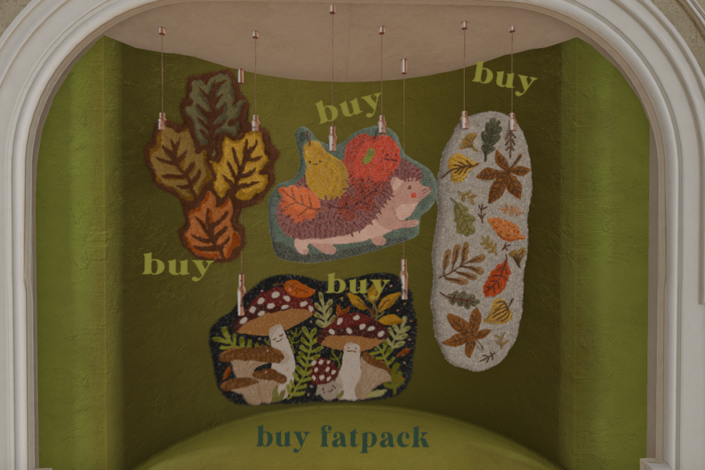 Autumnal Forest Rugs, L$110 each/L$300 FP