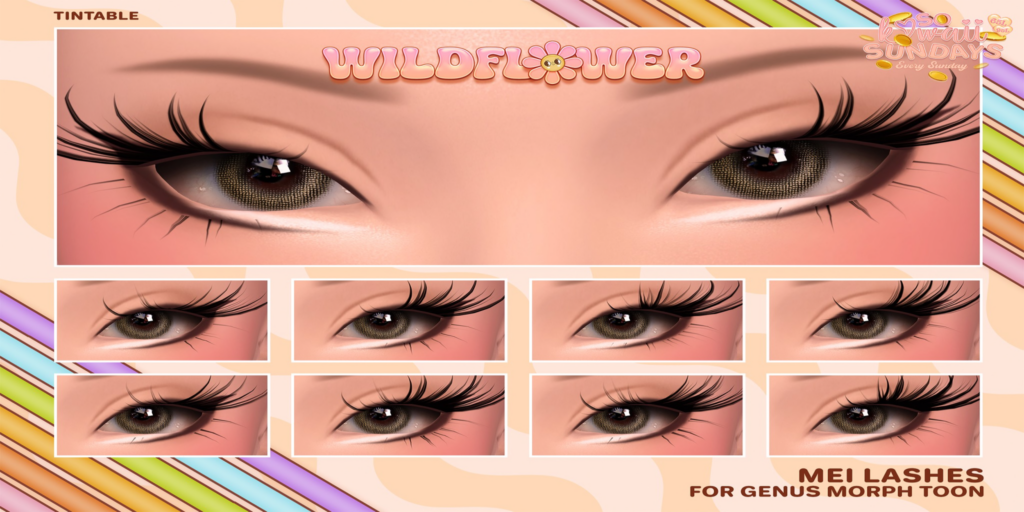 Mei Lashes - Genus MorphToon	&lt;a href=&quot;http://maps.secondlife.com/secondlife/Silverblade%20Shore/66/113/1001&quot; target=&quot;_blank&quot;&gt;Teleport&lt;/a&gt;