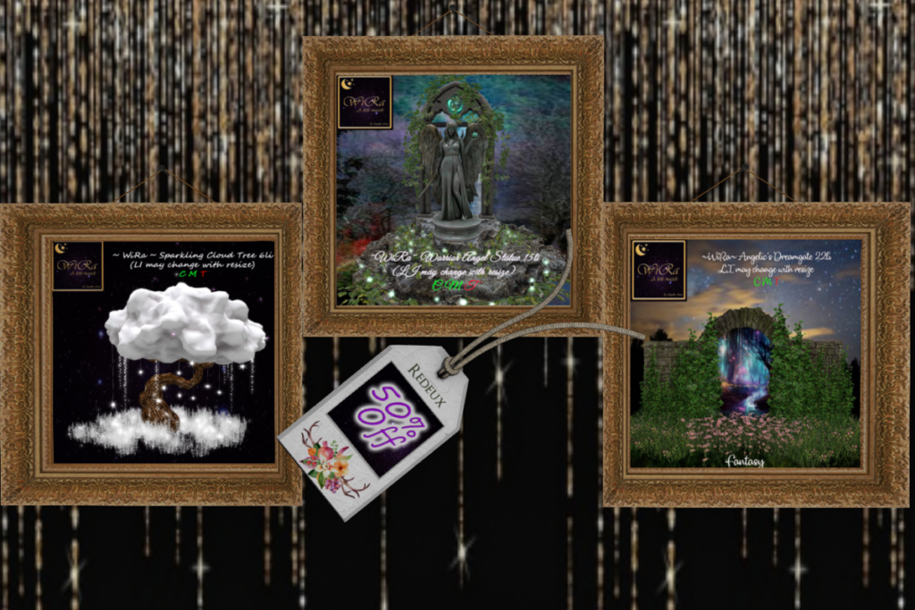 Sparkling Cloud Tree, L$125 | Warrior Angel Statue, L$125 |  Angelic&#039;s Dreamgate, L$125