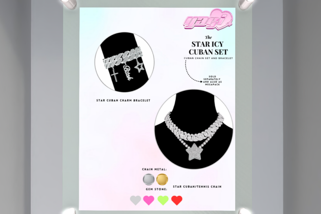The Star Icy Cuban Chain, L$699 each/L$1299 FP
