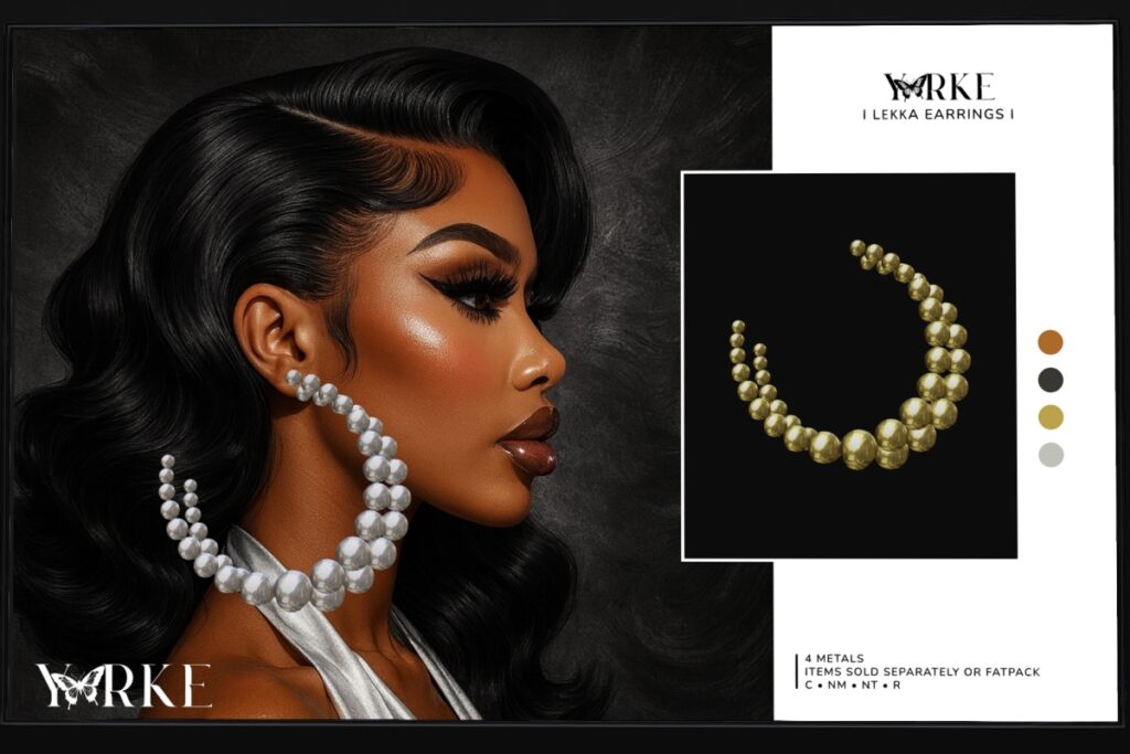 Lekka Earrings, L$299 each/L$899 FP