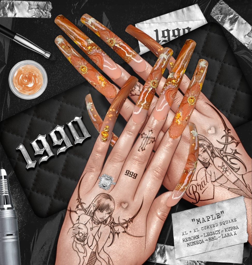 Maple Nails - Inithium/Legacy/MaitreyaX/Reborn/Yentements	&lt;a href=&quot;https://maps.secondlife.com/secondlife/Redwood/150/106/22&quot; target=&quot;_blank&quot;&gt;Teleport&lt;/a&gt;