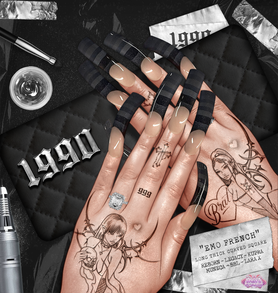 Emo French Nails - Inithium/Legacy/MaitreyaX/Reborn/Yentements