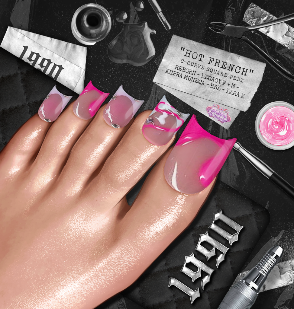 Hot French Pedicure - Inithium/Legacy F+M/MaitreyaX/Reborn/Yentements