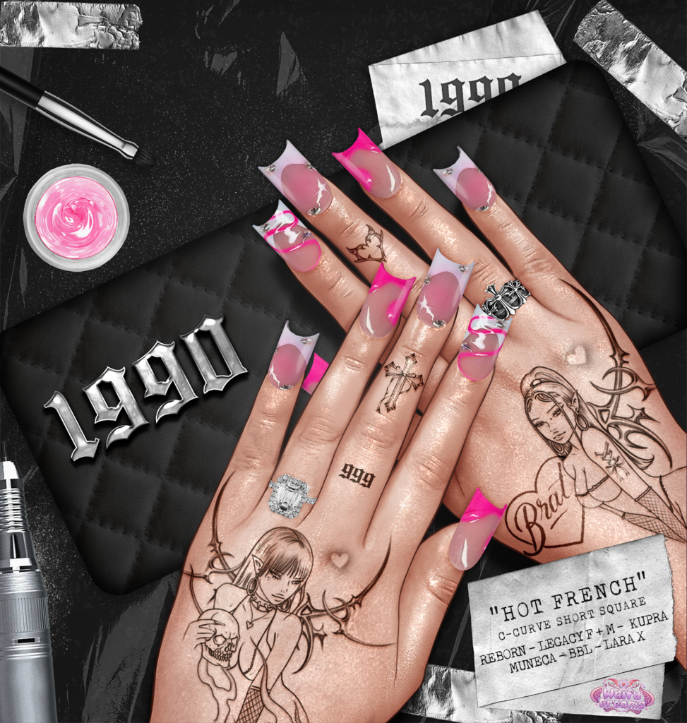 Hot French Nails - Inithium/Legacy F+M/MaitreyaX/Reborn/Yentements