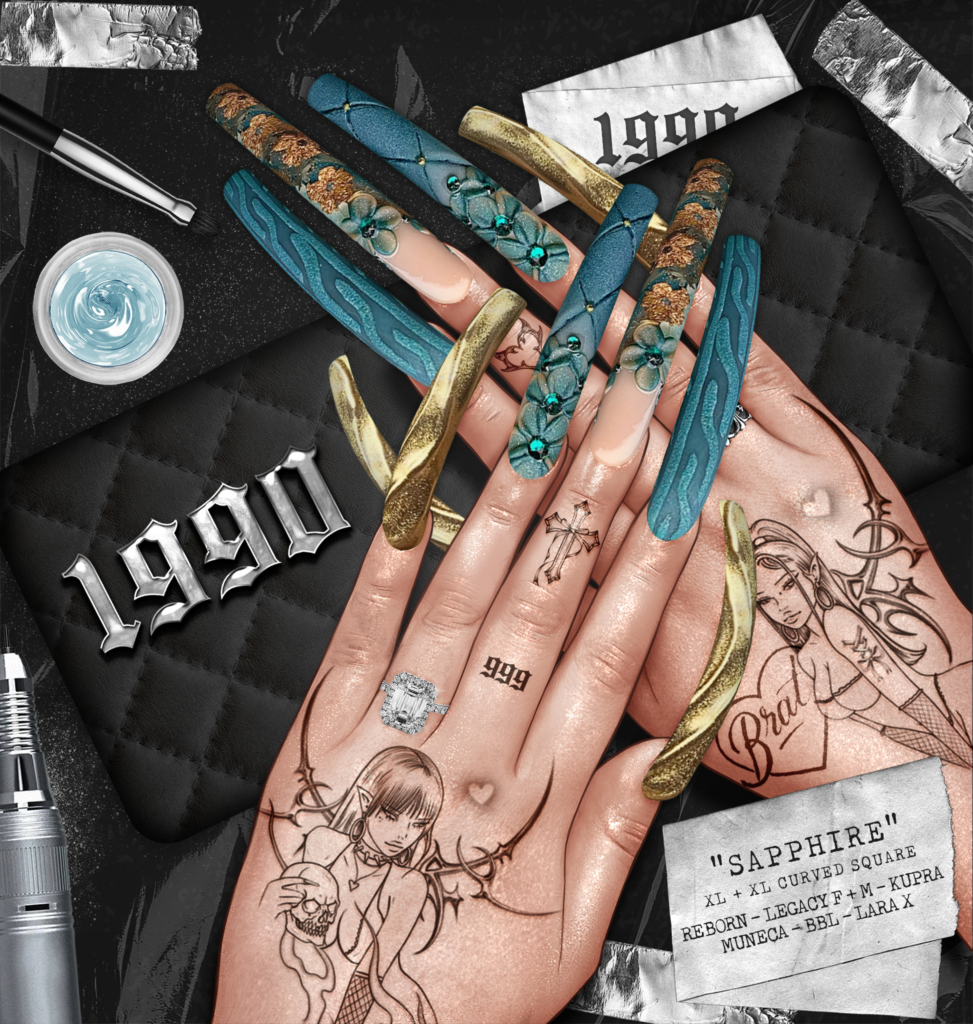 Sapphire Nails - Inithium/Legacy F+M/MaitreyaX/Reborn/Yentements	&lt;a href=&quot;https://maps.secondlife.com/secondlife/Redwood/150/106/22&quot; target=&quot;_blank&quot;&gt;Teleport&lt;/a&gt;