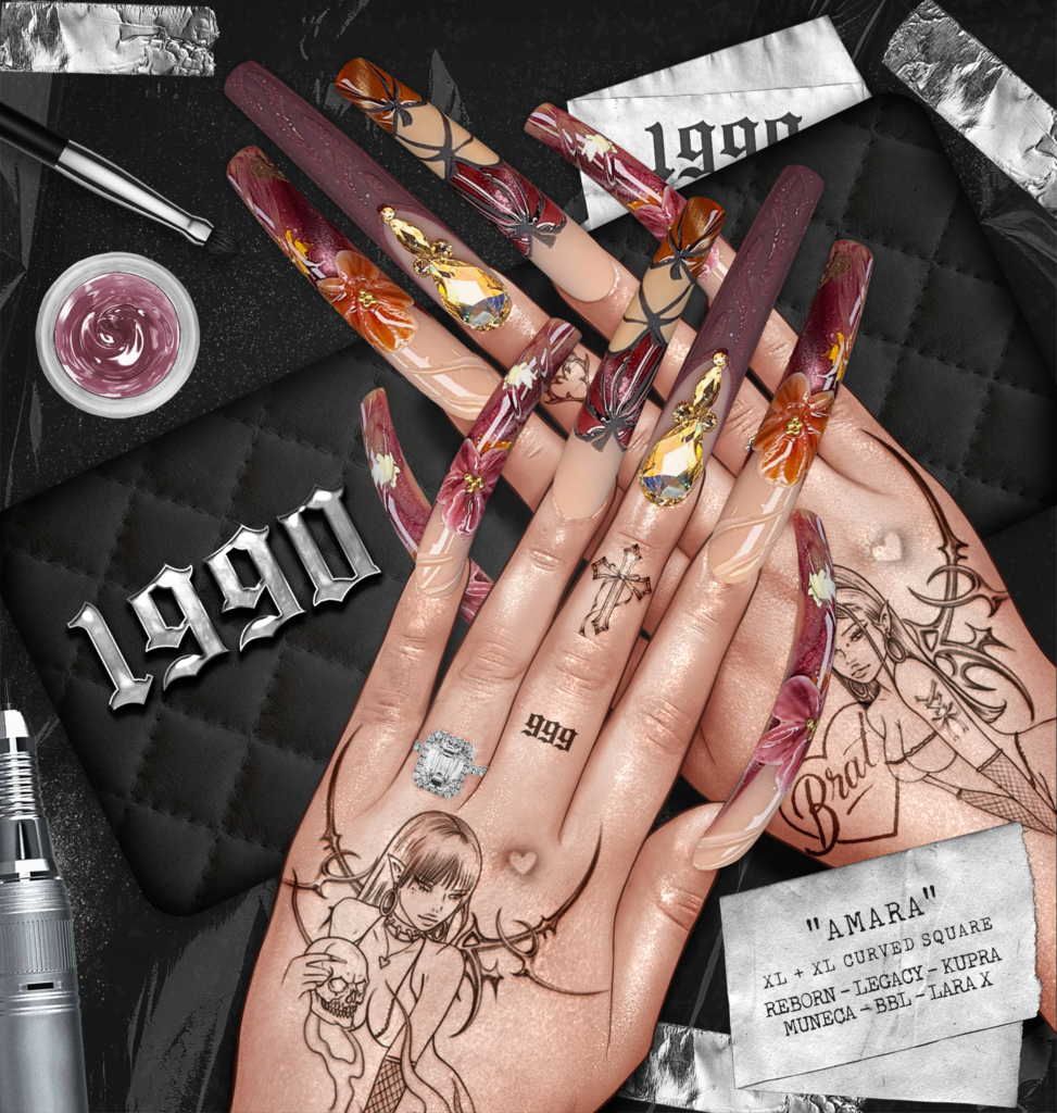 Amara Nails - Inithium/Legacy/MaitreyaX/Reborn/Yentements	&lt;a href=&quot;https://maps.secondlife.com/secondlife/Redwood/150/106/22&quot; target=&quot;_blank&quot;&gt;Teleport&lt;/a&gt;