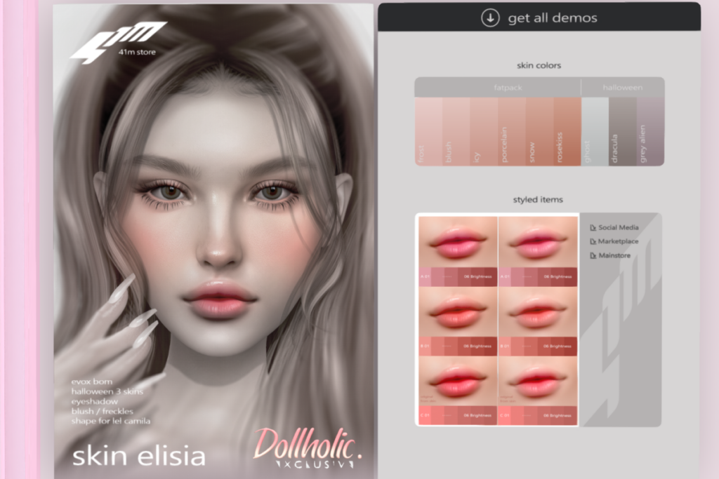 Elisia Skin - Evo X, L$799 each | Elisia Lipsticks - Evo X, L$399 each