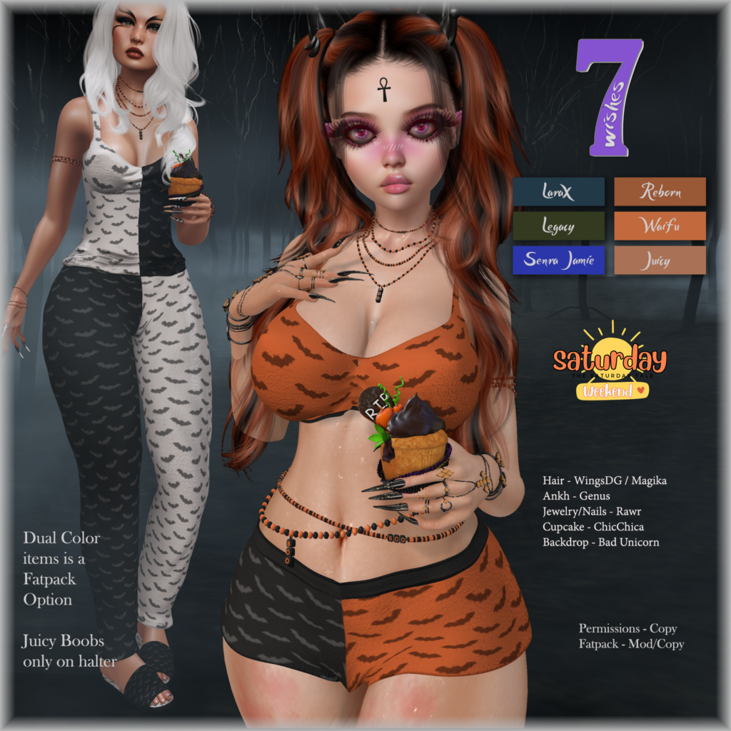 Lazy Days Batness Loungewear Set - Legacy/MaitreyaX/Reborn/Senra/+mods	&lt;a href=&quot;http://maps.secondlife.com/secondlife/Leather%20and%20Lace/227/95/2201&quot; target=&quot;_blank&quot;&gt;Teleport&lt;/a&gt;