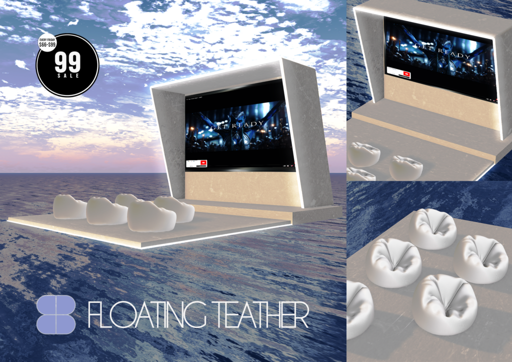 Floating Teather Set	&lt;a href=&quot;http://maps.secondlife.com/secondlife/Spellbound%20Manor/139/128/1989&quot; target=&quot;_blank&quot;&gt;Teleport&lt;/a&gt;