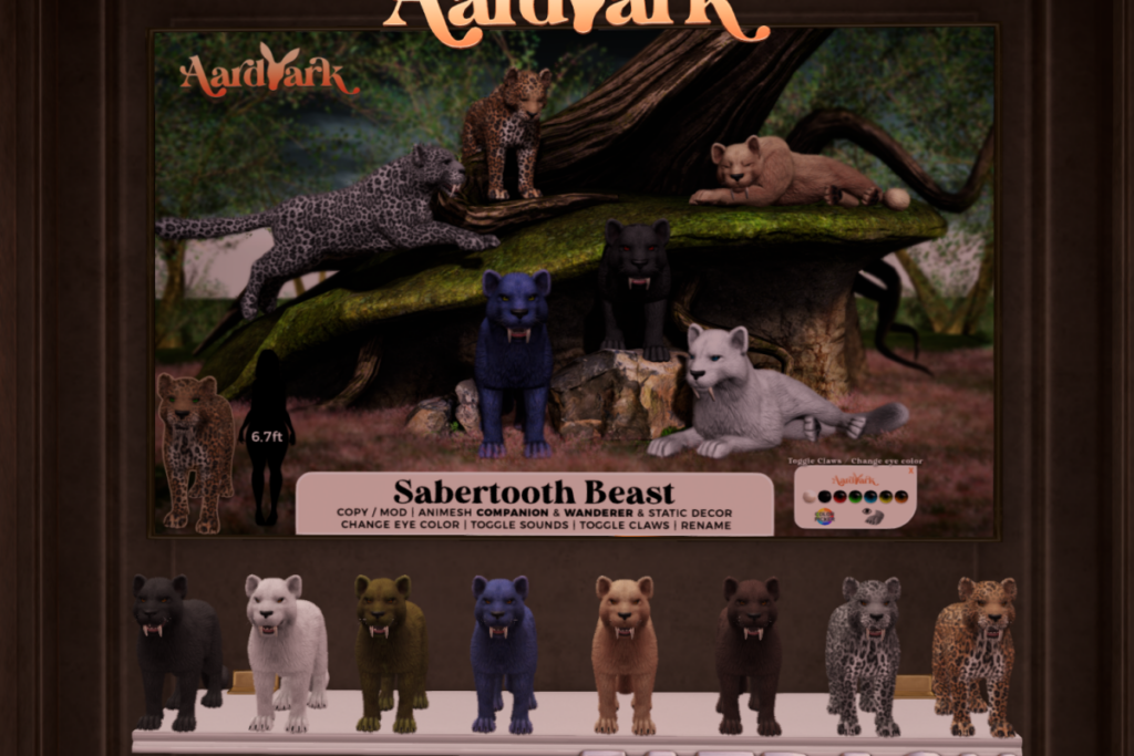 Sabertooth Beast, L$599 each/L$2499 FP