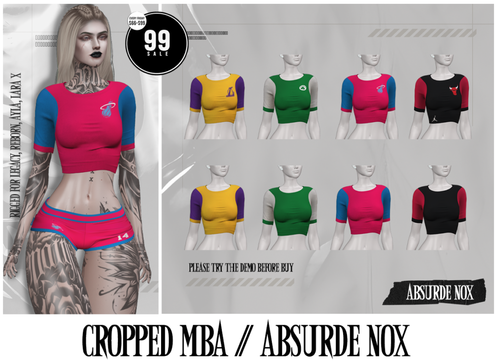 MBA Cropped Top - Ayla/Legacy/MaitreyaX/Reborn	&lt;a href=&quot;http://maps.secondlife.com/secondlife/Forever%20Land/85/148/1799&quot; target=&quot;_blank&quot;&gt;Teleport&lt;/a&gt;