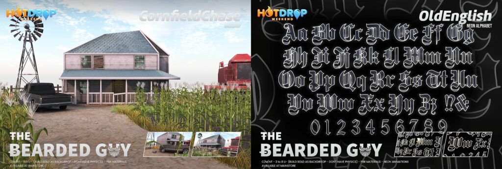 Cornfield Chase Backdrop &amp; Old English Alphabet