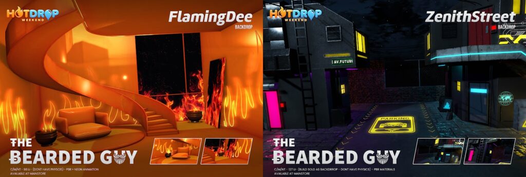 Flaming Dee &amp; Zennith Street Backdrops