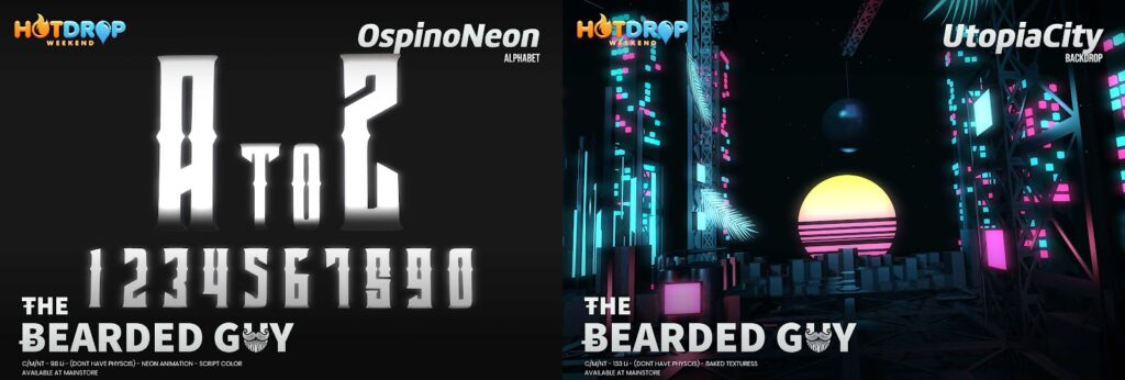 Ospino Neon Alphabet &amp; Utopia City Backdrop