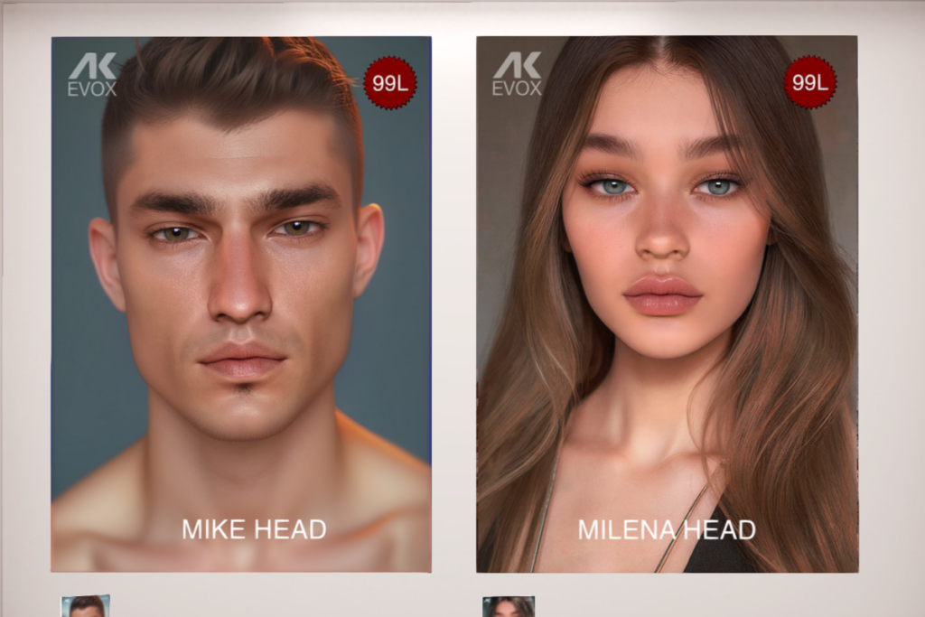 Mike Head, L$99 | Milena Head, L$99