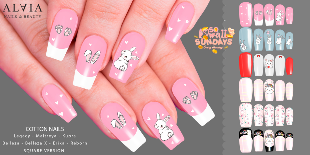 Cotton Nails - Belleza/Erika/GenX/Inithium/Legacy/Maitreya/Reborn	&lt;a href=&quot;http://maps.secondlife.com/secondlife/Mellor/99/200/27&quot; target=&quot;_blank&quot;&gt;Teleport&lt;/a&gt;