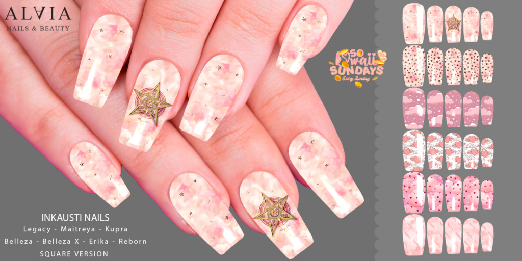 Inkausti Mesh Nails - see ad for fits	&lt;a href=&quot;http://maps.secondlife.com/secondlife/Mellor/99/200/27&quot; target=&quot;_blank&quot;&gt;Teleport&lt;/a&gt;