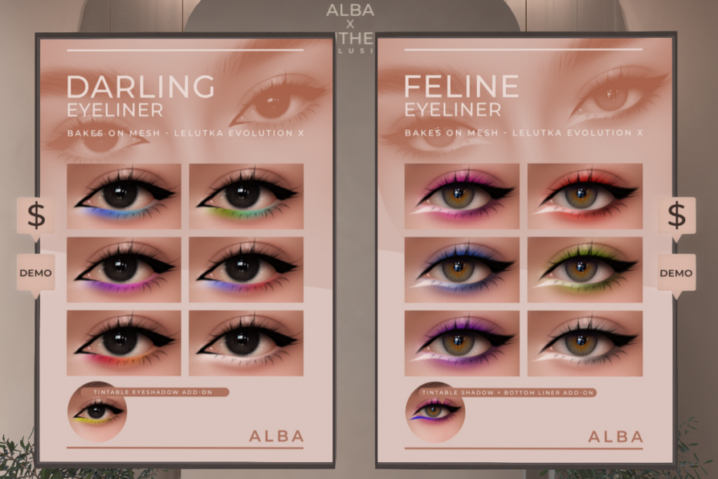 Darling and Feline Eyeliners - EvoX, L$199 each