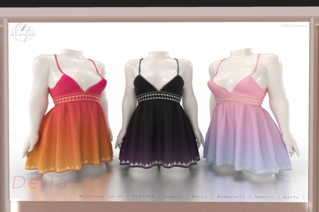 Delia Dress - Legacy/MaitreyaX/Reborn/+mods, L$399 each Body Pack/L$899 FP