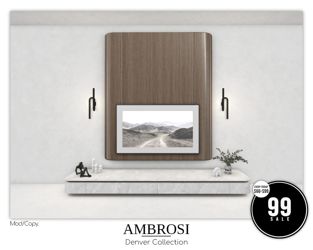 Denver Decor Collection	&lt;a href=&quot;http://maps.secondlife.com/secondlife/Segarra/68/8/3401&quot; target=&quot;_blank&quot;&gt;Teleport&lt;/a&gt;
