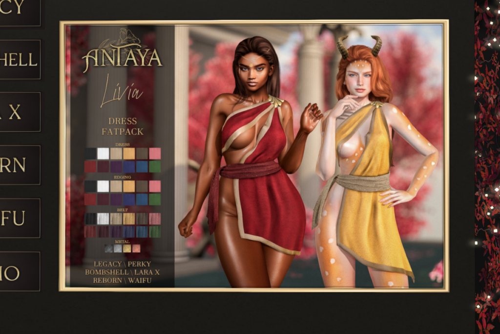 Livia Dress - Legacy/MaitreyaX/Reborn/+mods, L$399 each