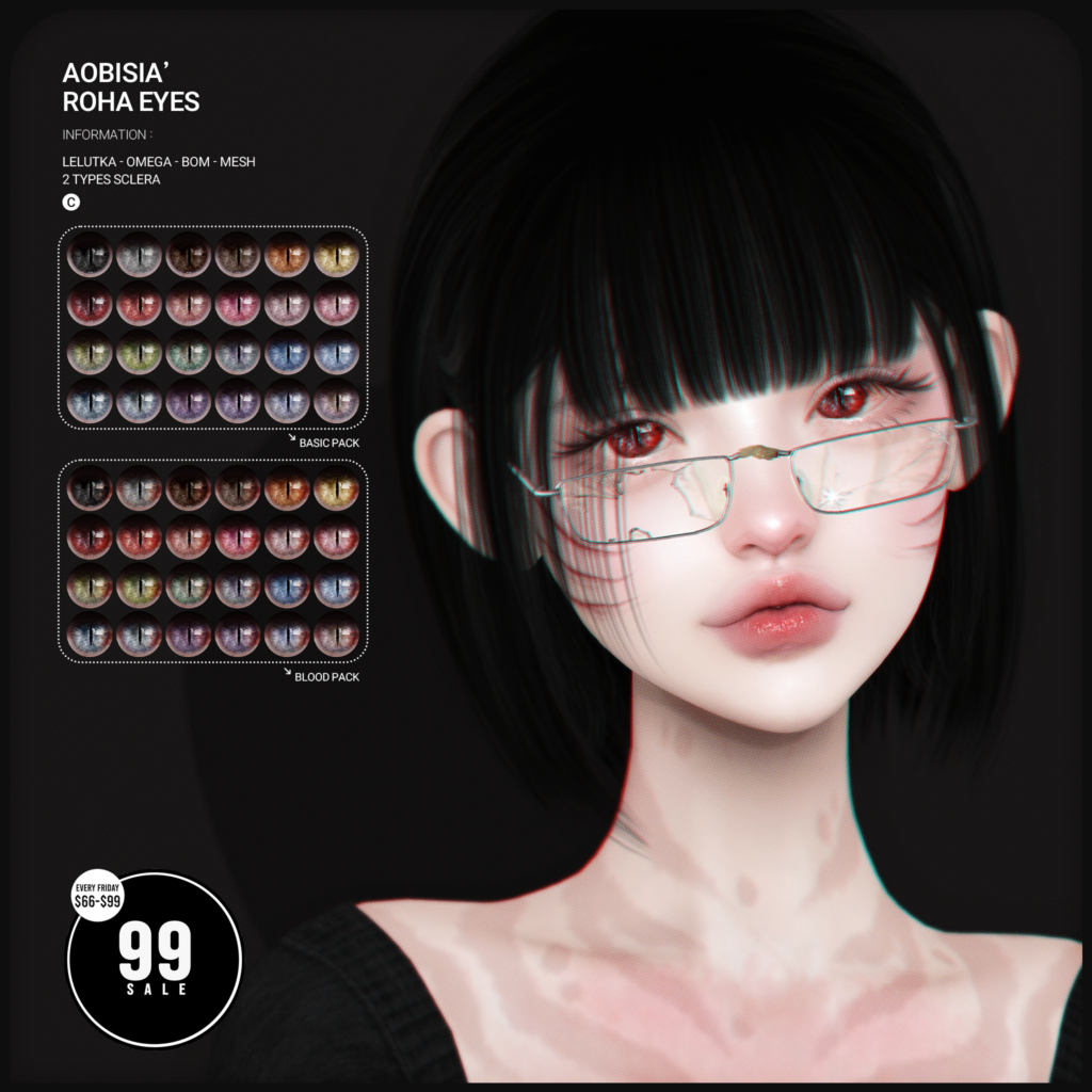 Roha Eyes - BOM/Lelutka/Mesh/Omega	&lt;a href=&quot;http://maps.secondlife.com/secondlife/Stay/88/219/850&quot; target=&quot;_blank&quot;&gt;Teleport&lt;/a&gt;