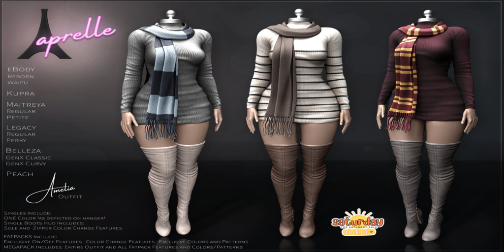 Amelia Outfit - GenX/Inithium/Legacy/Maitreya/Peach/Reborn/+mods	&lt;a href=&quot;http://maps.secondlife.com/secondlife/Woodloch/162/123/983&quot; target=&quot;_blank&quot;&gt;Teleport&lt;/a&gt;