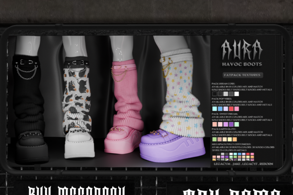 Havoc Boots - Jake/Legacy F+M/Reborn, L$400 each/L$1350 FP
