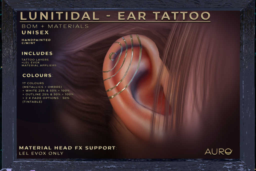 Lunitidal Ear Tattoo - EvoX, L$225