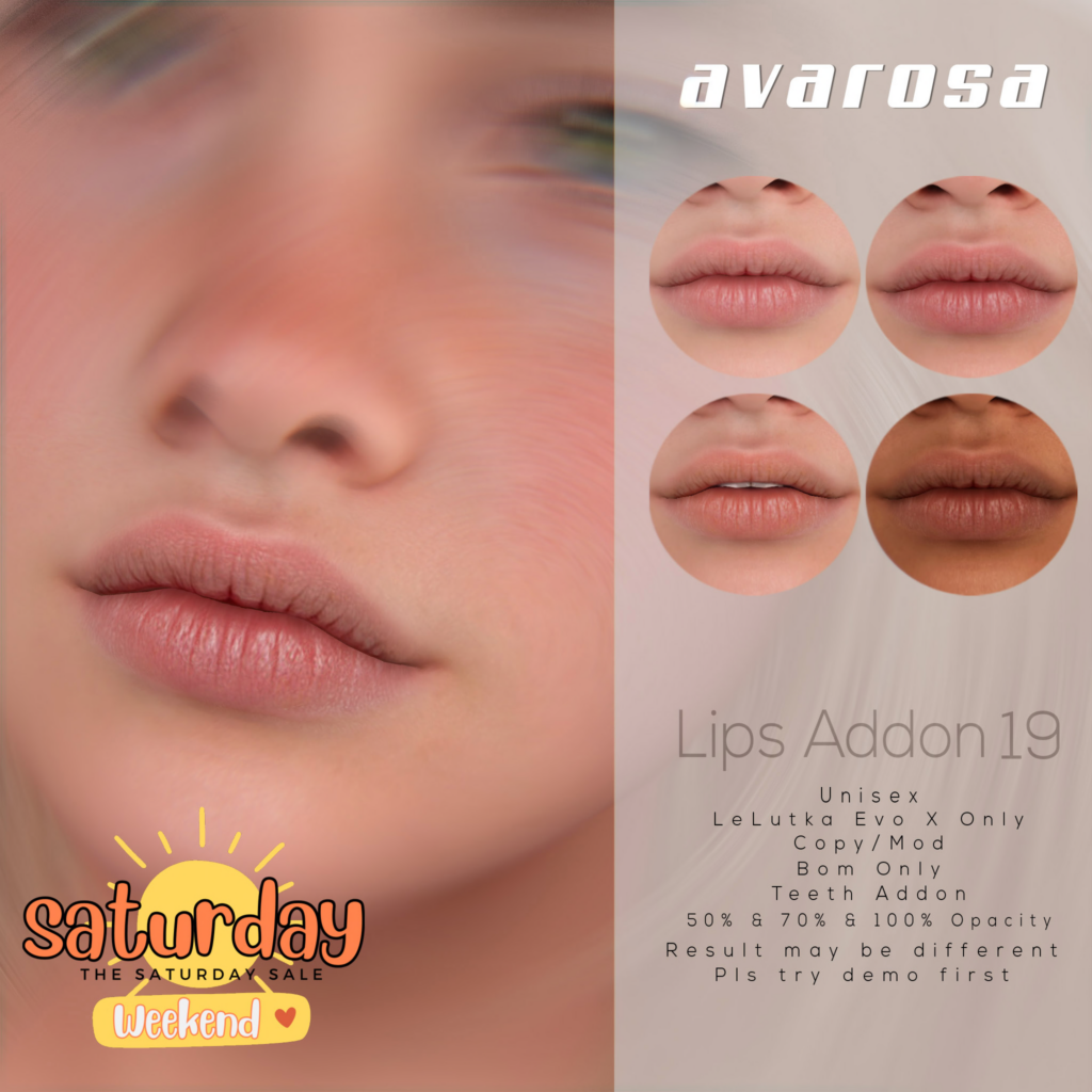 Lips Addon 19 - EvoX	&lt;a href=&quot;http://maps.secondlife.com/secondlife/Sandy%20Creek/192/188/368&quot; target=&quot;_blank&quot;&gt;Teleport&lt;/a&gt;