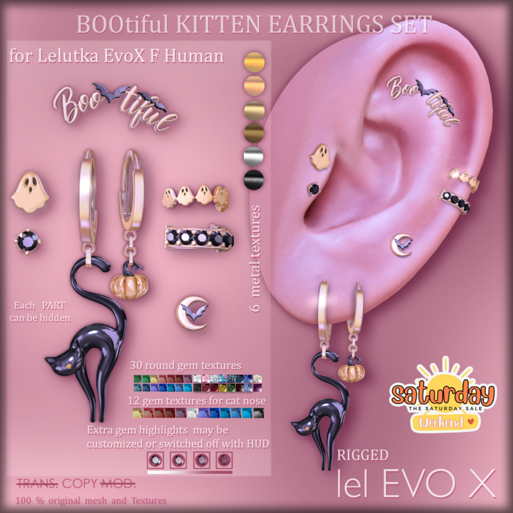 Bootiful Kitten Earrings - EvoX F Human	&lt;a href=&quot;https://maps.secondlife.com/secondlife/AvaWay/204/125/14&quot; target=&quot;_blank&quot;&gt;Teleport&lt;/a&gt;