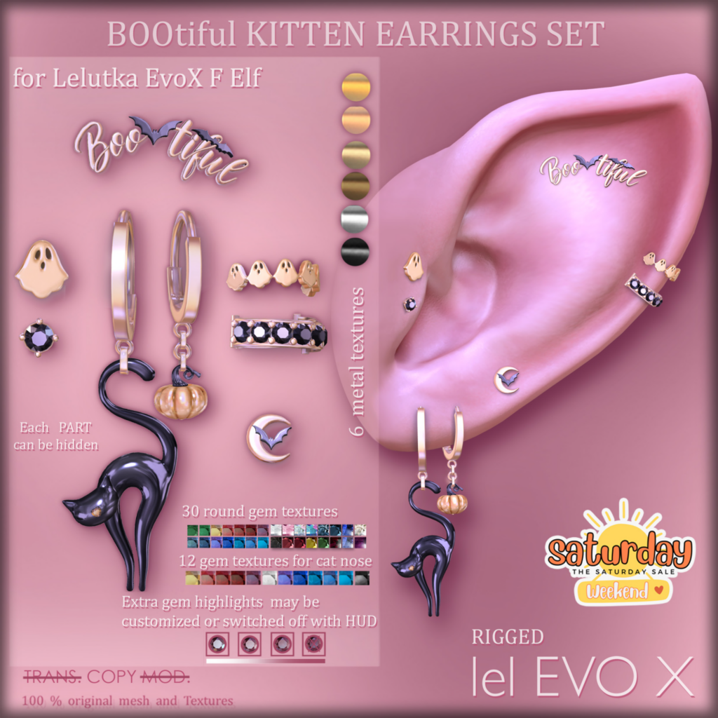 Bootiful Kitten Earrings - EvoX F Elf	&lt;a href=&quot;https://maps.secondlife.com/secondlife/AvaWay/204/125/14&quot; target=&quot;_blank&quot;&gt;Teleport&lt;/a&gt;
