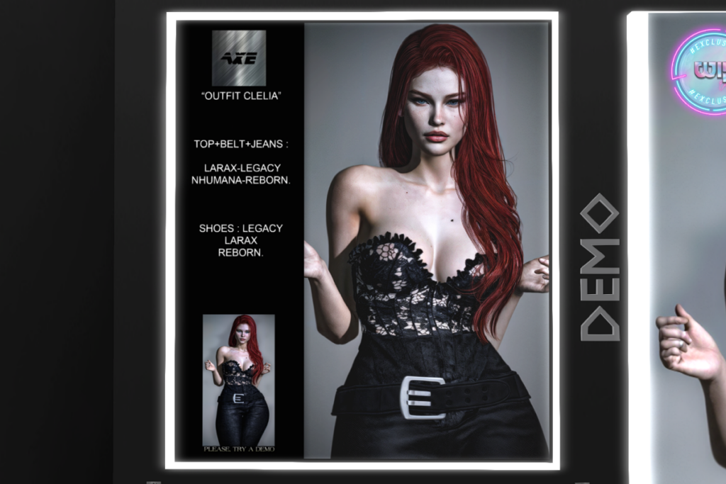 Clelia Top, Jeans, &amp; Belt - Legacy/MaitreyaX/Nhumana/Reborn, L$150 each/L$599-L$899 each FP | Ren Shoes - Legacy/MaitreyaX/Reborn, L$150 each