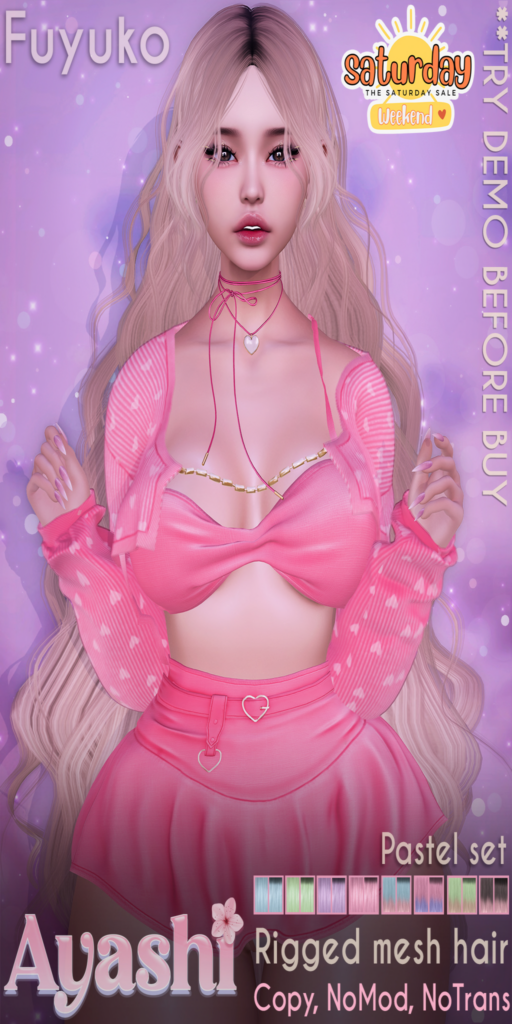 Fuyuko Hairstyle	&lt;a href=&quot;http://maps.secondlife.com/secondlife/MagnetiS/191/128/10&quot; target=&quot;_blank&quot;&gt;Teleport&lt;/a&gt;