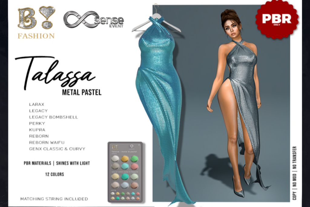 Talassa Gown - GenX/Inithium/Legacy/MaitreyaX/Reborn/+mods, L$390 each/L$990 FP