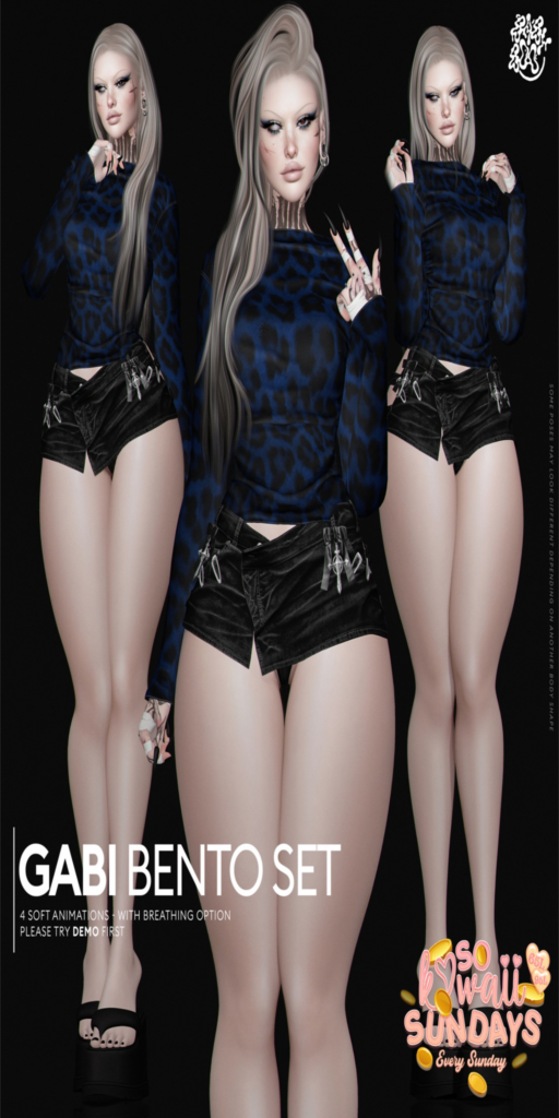 Gabi Poses	&lt;a href=&quot;http://maps.secondlife.com/secondlife/Cult%20Grounds/16/23/1022&quot; target=&quot;_blank&quot;&gt;Teleport&lt;/a&gt;