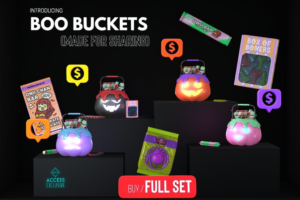 Boo Buckets Decor, L$199 each/L$699 FP
