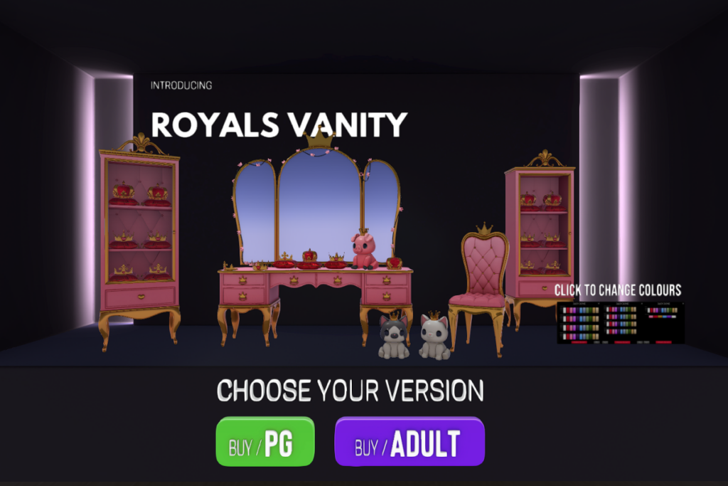 Royals Vanity, L$1499-L$2499 each