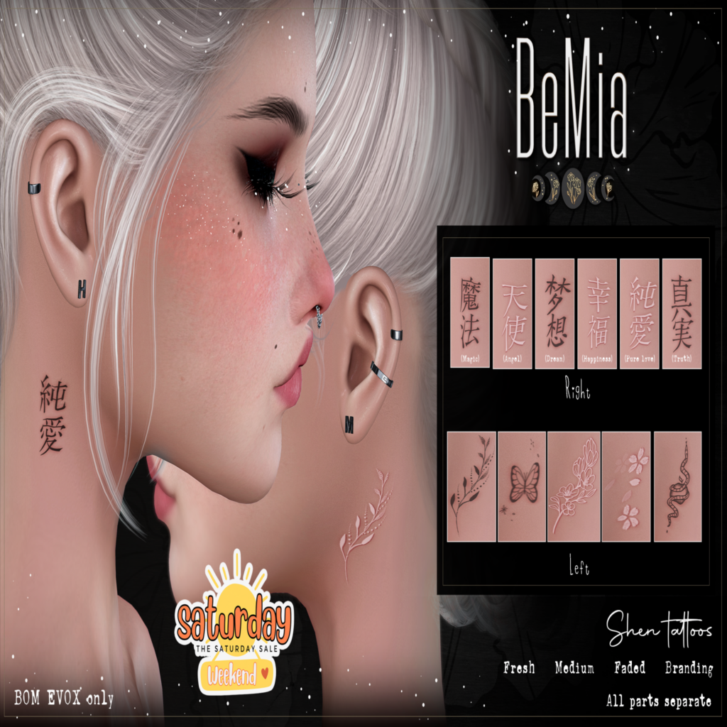 Shen Tattoos - EvoX	&lt;a href=&quot;http://maps.secondlife.com/secondlife/Rosehaven/196/128/2501&quot; target=&quot;_blank&quot;&gt;Teleport&lt;/a&gt;