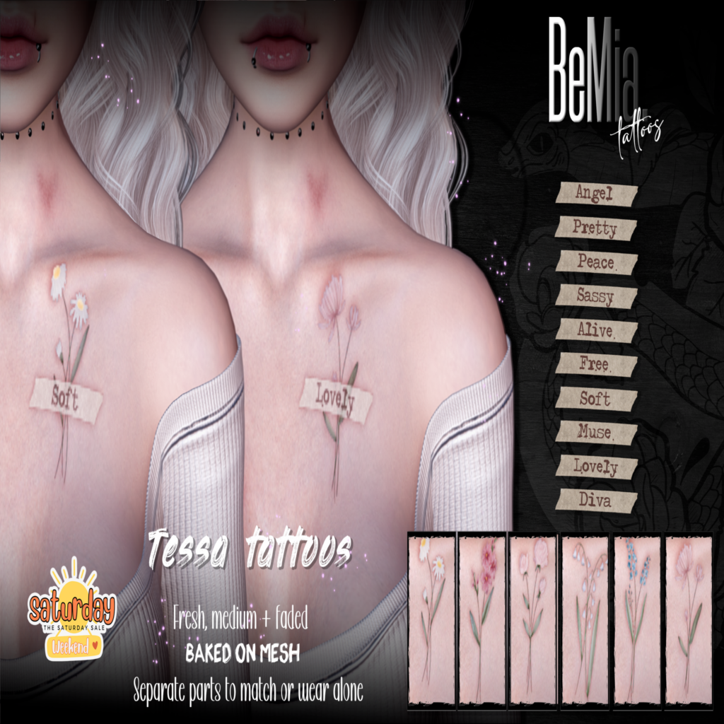 Tessa Tattoos - BOM	&lt;a href=&quot;http://maps.secondlife.com/secondlife/Rosehaven/196/128/2501&quot; target=&quot;_blank&quot;&gt;Teleport&lt;/a&gt;