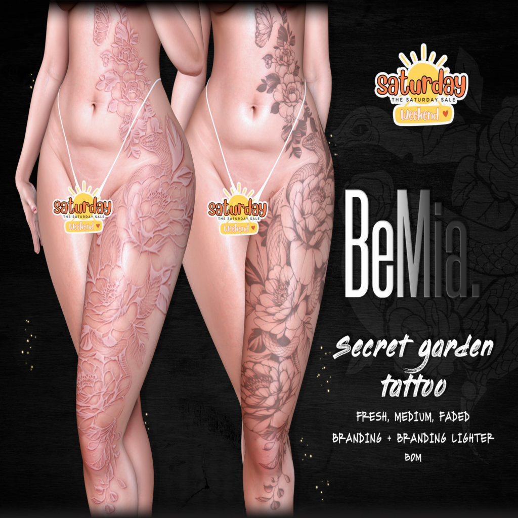 Secret Garden Tattoo - BOM	&lt;a href=&quot;http://maps.secondlife.com/secondlife/Rosehaven/218/121/2501&quot; target=&quot;_blank&quot;&gt;Teleport&lt;/a&gt;