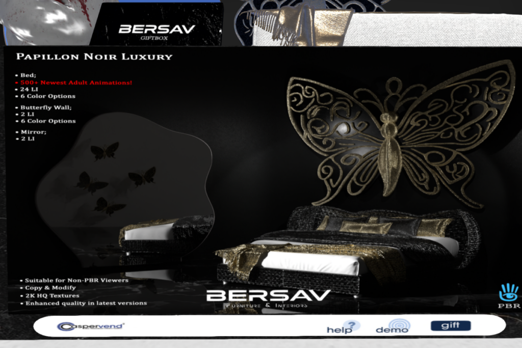 Papillon Noir Luxury Set, L$400-L$800 each/L$1100 FP