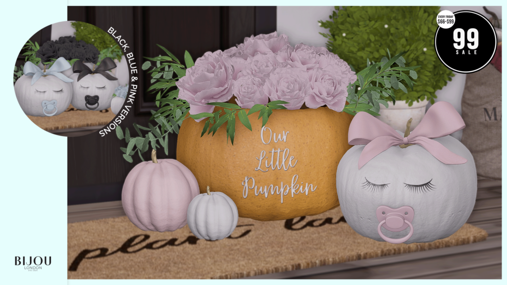 Little Pumpkin Decor	&lt;a href=&quot;http://maps.secondlife.com/secondlife/BIJOU%20BLUE/118/125/25&quot; target=&quot;_blank&quot;&gt;Teleport&lt;/a&gt;
