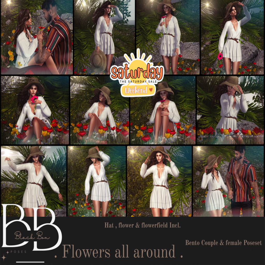 Flowers All Around Poses &amp; Props	&lt;a href=&quot;http://maps.secondlife.com/secondlife/Luna%20Sea/104/152/21&quot; target=&quot;_blank&quot;&gt;Teleport&lt;/a&gt;