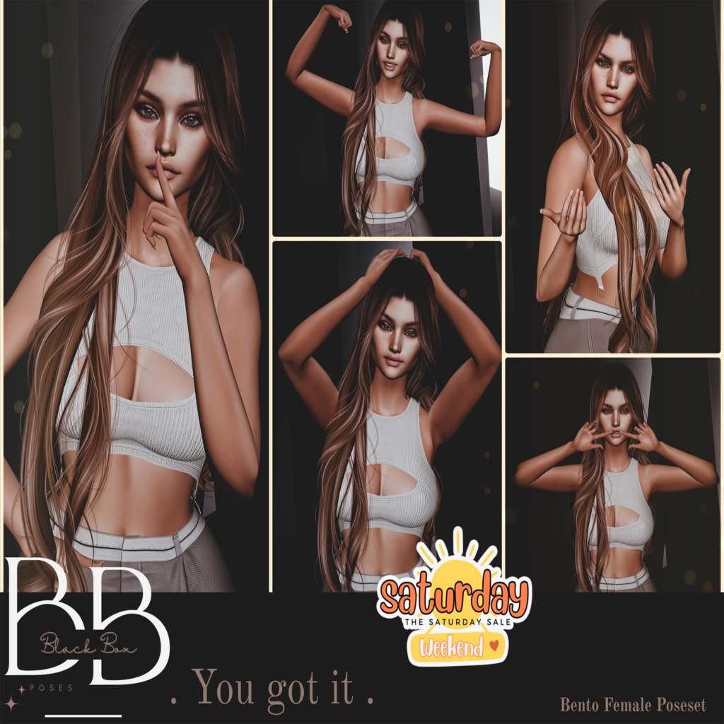You Got It Poses	&lt;a href=&quot;http://maps.secondlife.com/secondlife/Luna%20Sea/105/152/21&quot; target=&quot;_blank&quot;&gt;Teleport&lt;/a&gt;