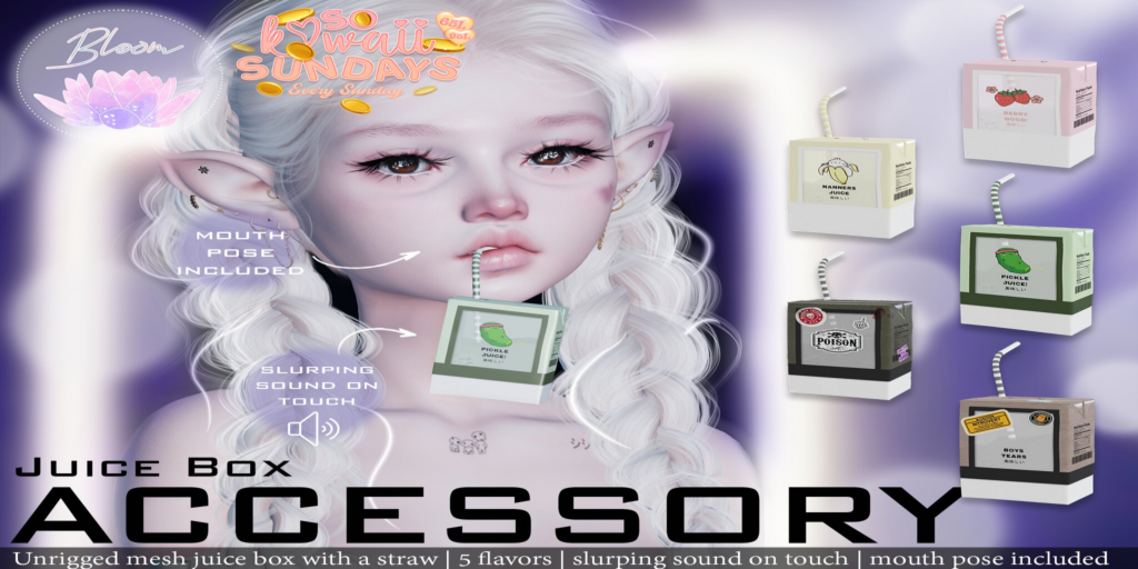 Juice Box Mouth Accessory	&lt;a href=&quot;https://maps.secondlife.com/secondlife/Optimal/179/17/1601&quot; target=&quot;_blank&quot;&gt;Teleport&lt;/a&gt;