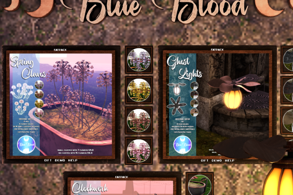 Spring Clavos, L$199 each/L$399 FP | Ghost Lights, L$199 each/L$399 FP
