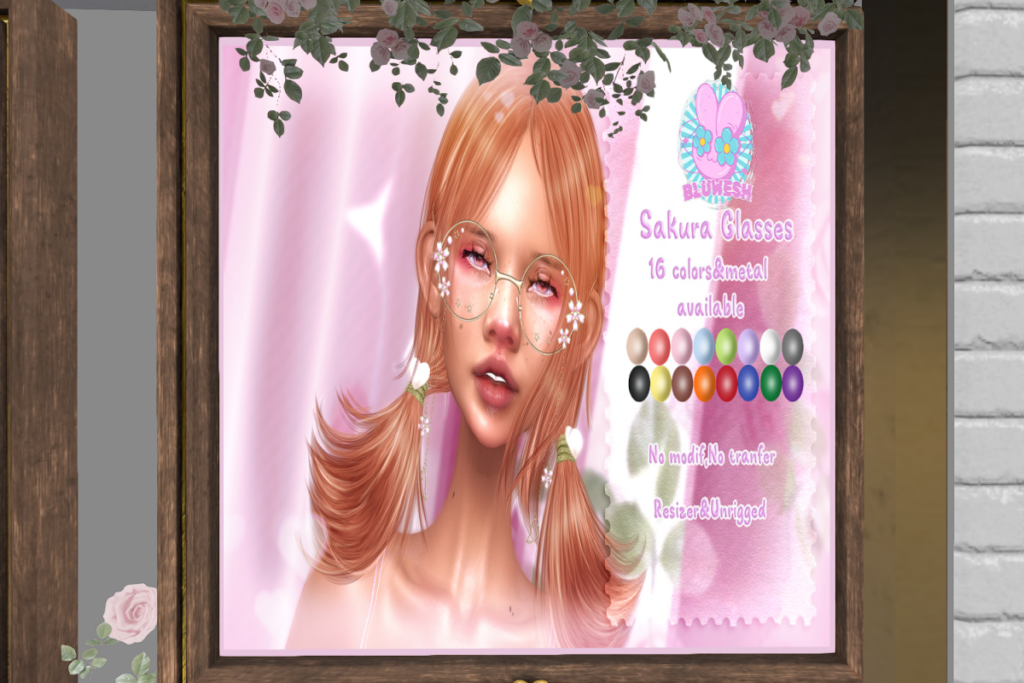 Sakura Glasses, L$395 each/L$5959 FP